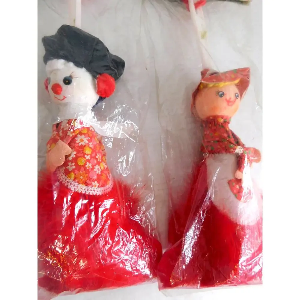 Vintage Mar Lyn Mini Feather Duster Christmas Ornaments SET OF 2 New